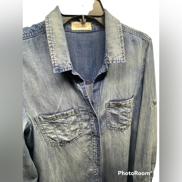 Anthropologie Bella Dahl Denim Hipster Dress / Vtg  Malibu Medium - Picture 11 of 14